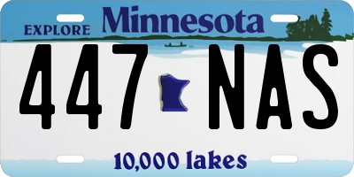 MN license plate 447NAS