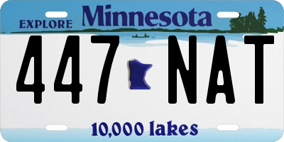 MN license plate 447NAT