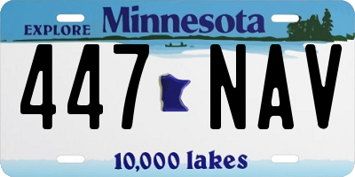 MN license plate 447NAV