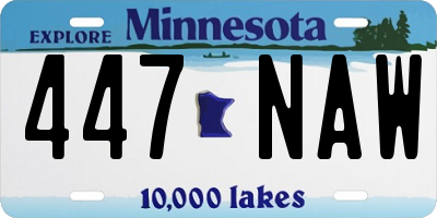 MN license plate 447NAW
