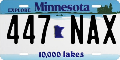 MN license plate 447NAX