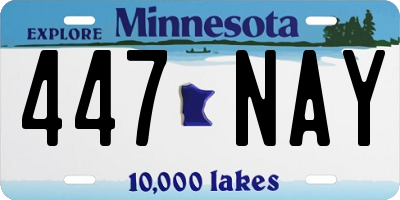 MN license plate 447NAY