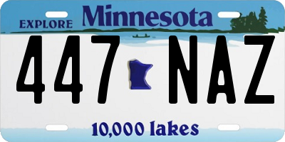 MN license plate 447NAZ