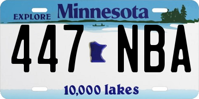 MN license plate 447NBA