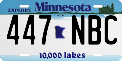 MN license plate 447NBC