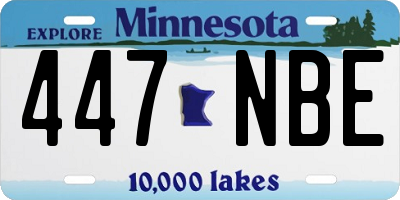 MN license plate 447NBE