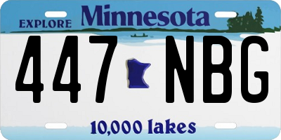 MN license plate 447NBG