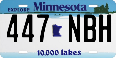 MN license plate 447NBH