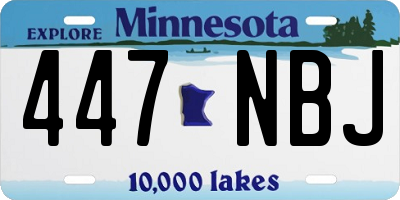 MN license plate 447NBJ