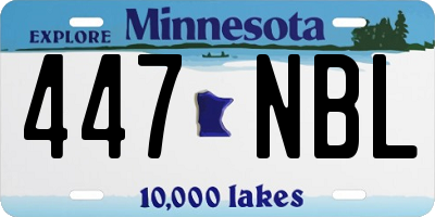 MN license plate 447NBL