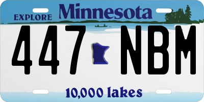MN license plate 447NBM