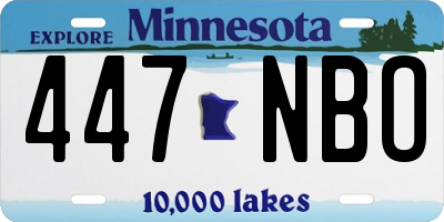 MN license plate 447NBO