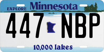 MN license plate 447NBP