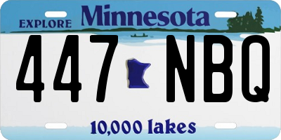 MN license plate 447NBQ