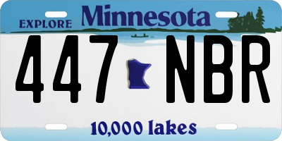 MN license plate 447NBR