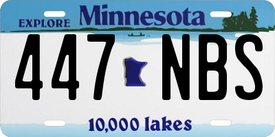 MN license plate 447NBS