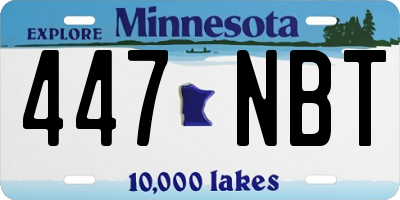 MN license plate 447NBT