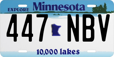 MN license plate 447NBV
