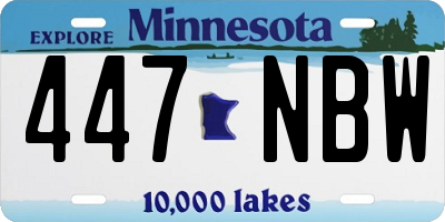 MN license plate 447NBW