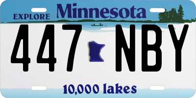 MN license plate 447NBY