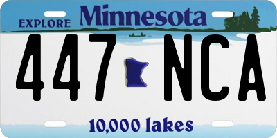 MN license plate 447NCA