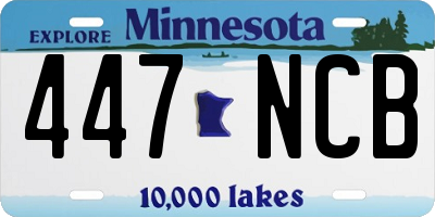 MN license plate 447NCB