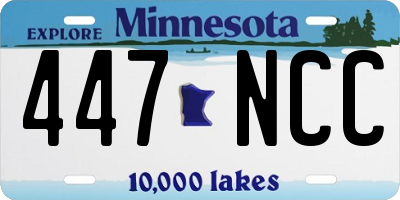 MN license plate 447NCC