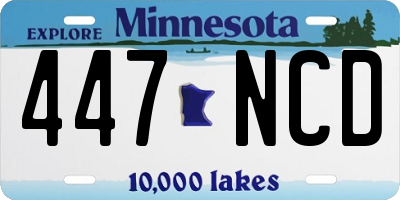 MN license plate 447NCD