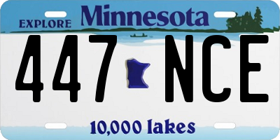 MN license plate 447NCE