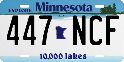 MN license plate 447NCF