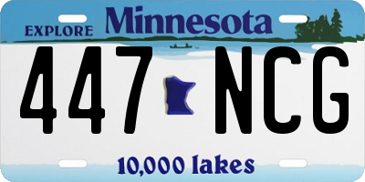 MN license plate 447NCG