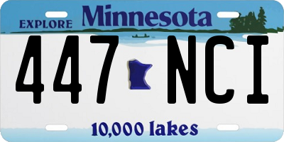 MN license plate 447NCI