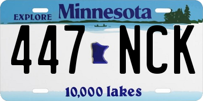 MN license plate 447NCK