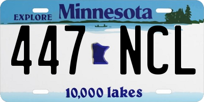 MN license plate 447NCL