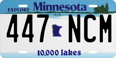 MN license plate 447NCM