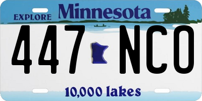 MN license plate 447NCO