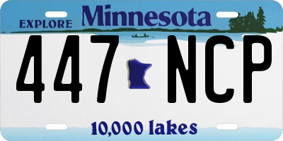 MN license plate 447NCP