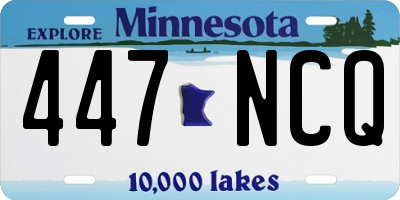 MN license plate 447NCQ