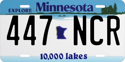 MN license plate 447NCR