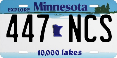 MN license plate 447NCS