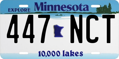 MN license plate 447NCT