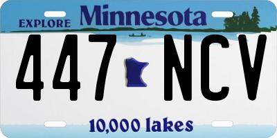 MN license plate 447NCV