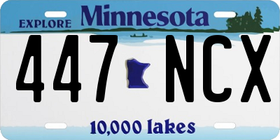 MN license plate 447NCX