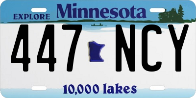 MN license plate 447NCY