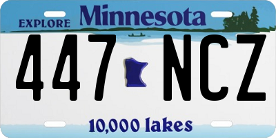 MN license plate 447NCZ