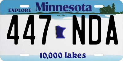 MN license plate 447NDA