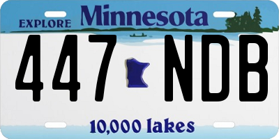 MN license plate 447NDB