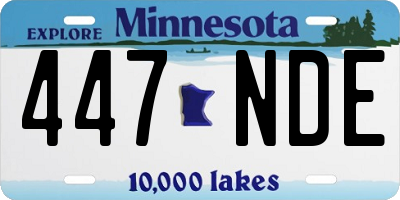 MN license plate 447NDE