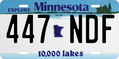 MN license plate 447NDF