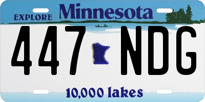 MN license plate 447NDG